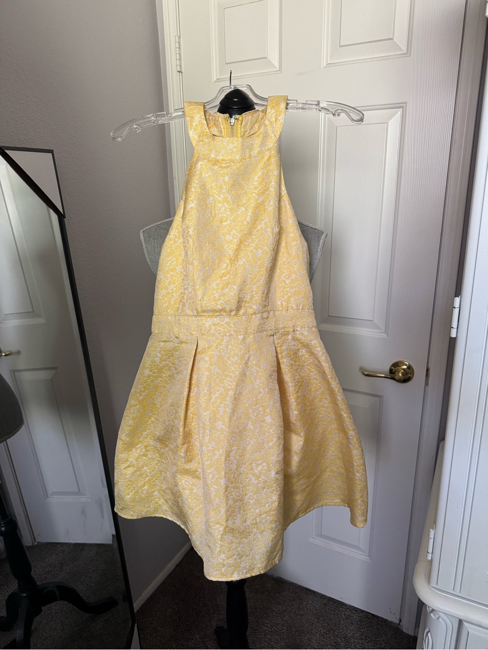 Disney Yellow Jacquard Halter Dress for women